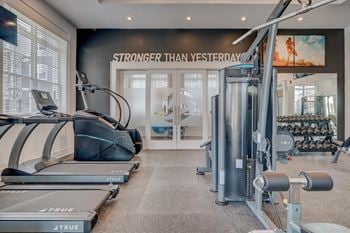 Expansive fitness center with modern equipment